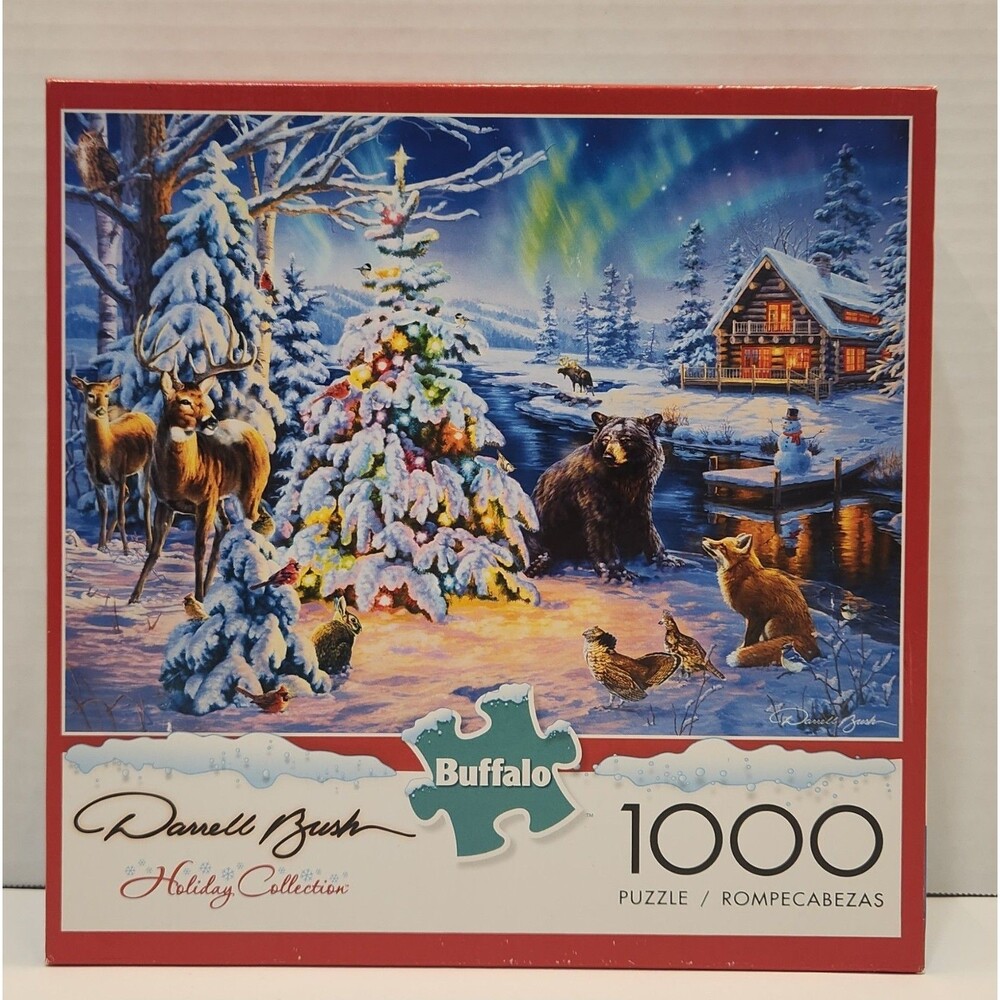 Buffalo Games Darrell Bush Woodland Christmas 1000 Pc Puzzle New Sealed